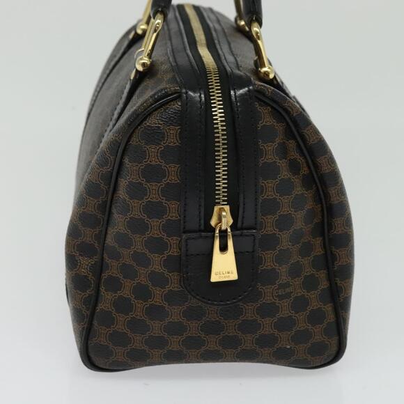 CELINE Macadam Canvas Hand Bag Pvc Leather Black Gold - Picture 4 of 13